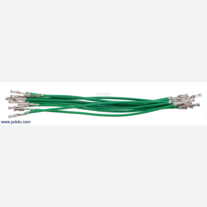 Wires with Pre-crimped Terminals 10-Pack F-F 3" Green