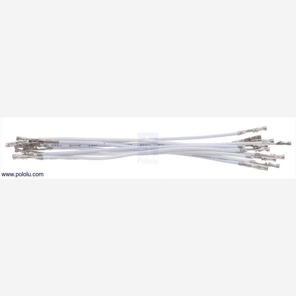 Wires with Pre-crimped Terminals 10-Pack F-F 3" White