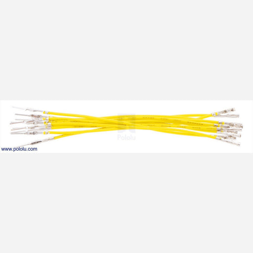 Wires with Pre-crimped Terminals 10-Pack M-F 3" Yellow