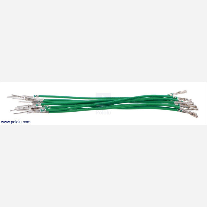 Wires with Pre-crimped Terminals 10-Pack M-F 3" Green