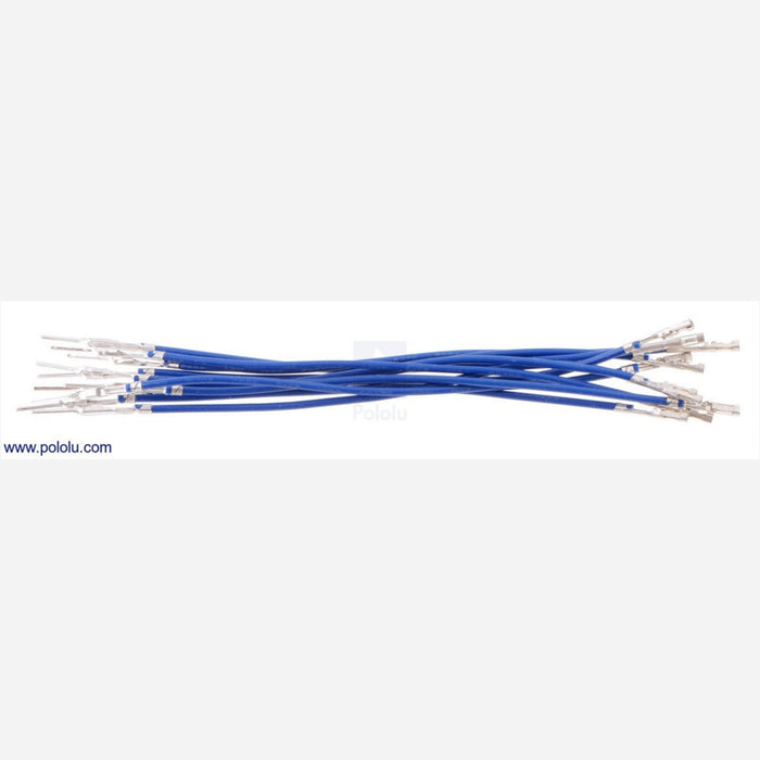 Wires with Pre-crimped Terminals 10-Pack M-F 3" Blue