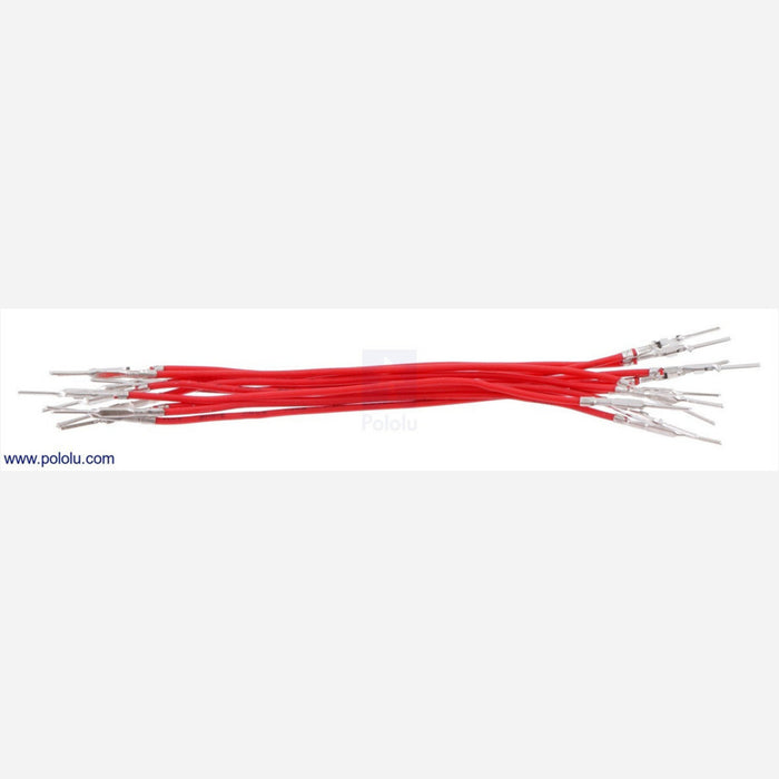 Wires with Pre-crimped Terminals 10-Pack M-M 3" Red