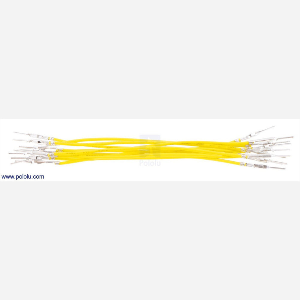 Wires with Pre-crimped Terminals 10-Pack M-M 3" Yellow