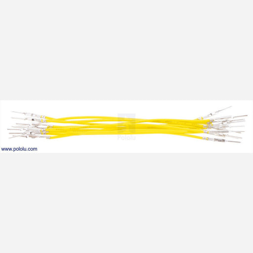 Wires with Pre-crimped Terminals 10-Pack M-M 3" Yellow