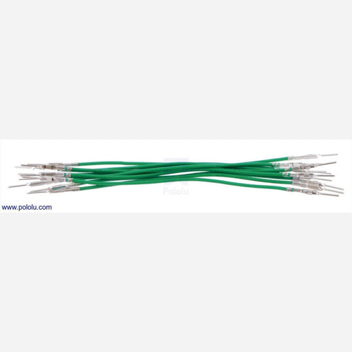 Wires with Pre-crimped Terminals 10-Pack M-M 3" Green