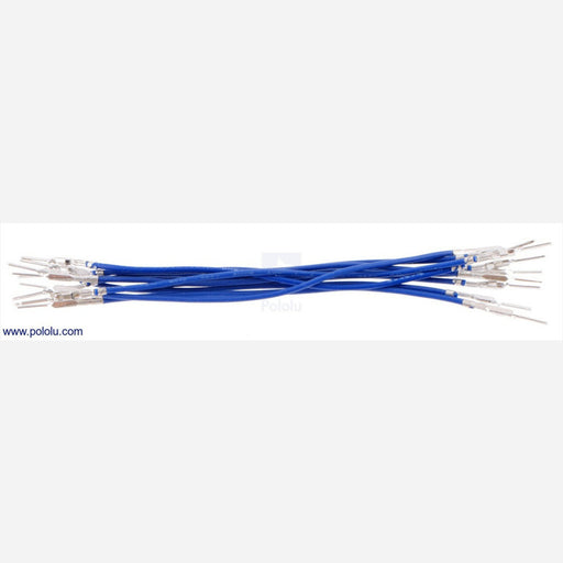 Wires with Pre-crimped Terminals 10-Pack M-M 3" Blue