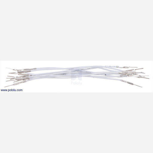 Wires with Pre-crimped Terminals 10-Pack M-M 3" White