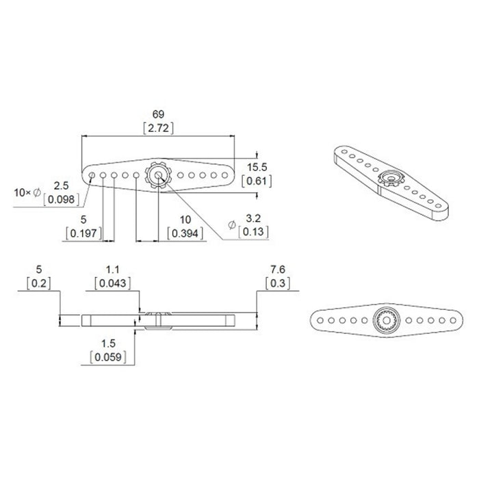 Metal Servo Horn for FEETECH Giant Servo FT5335M