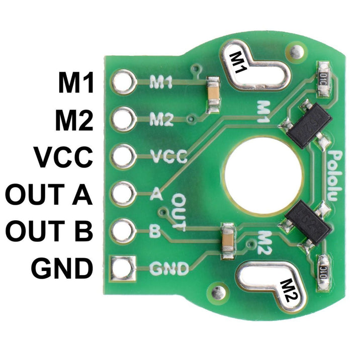 Magnetic Encoder Pair Kit for 20D mm Metal Gearmotors, 20 CPR, 2.7-18V