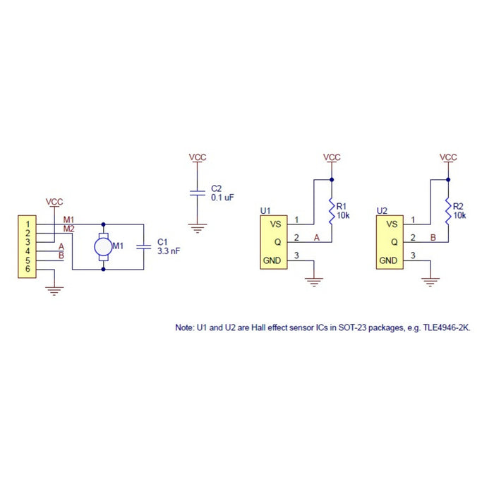 Magnetic Encoder Pair Kit for 20D mm Metal Gearmotors, 20 CPR, 2.7-18V