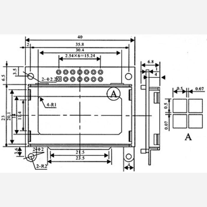 8x2 Character LCD - Black Bezel (Parallel Interface)