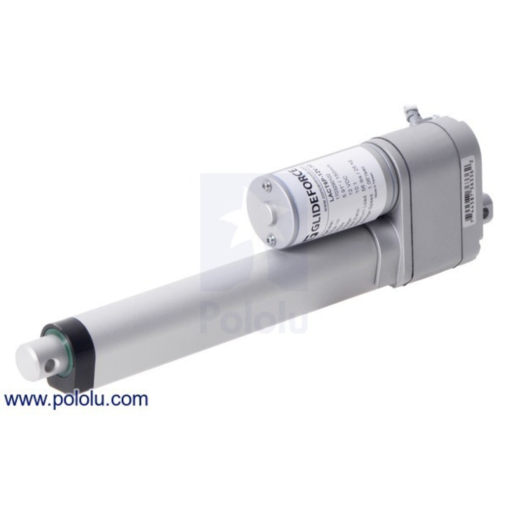 Glideforce LACT6P-12V-10 Light-Duty Linear Actuator with Feedback: 25kgf, 6" Stroke, 1.1"/s, 12V