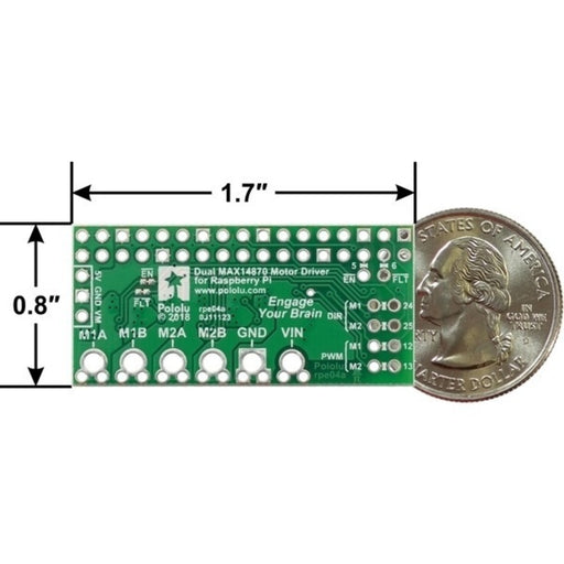 Dual MAX14870 Motor Driver for Raspberry Pi (Partial Kit)