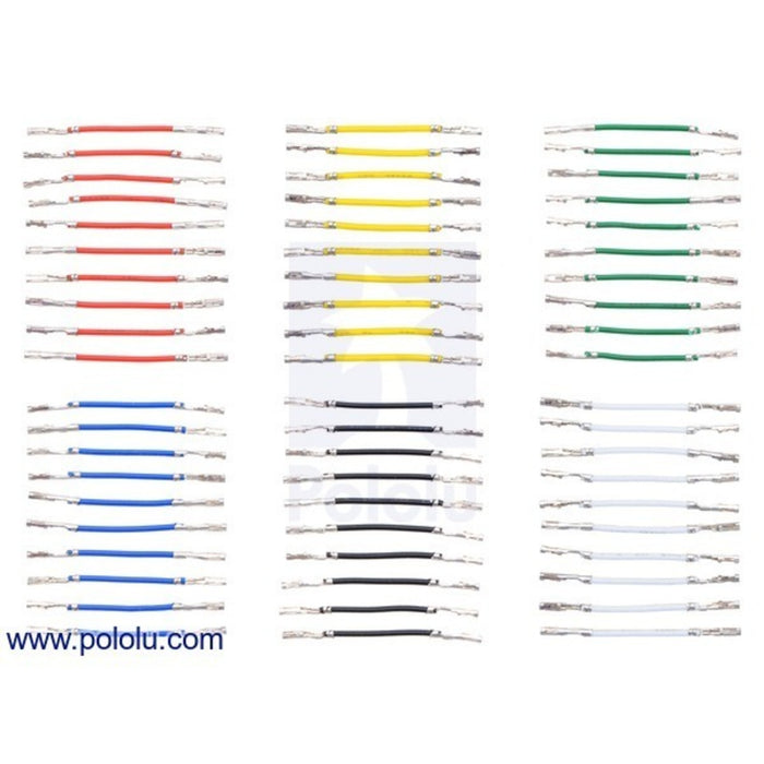 Wires with Pre-Crimped Terminals 60-Piece 6-Color Assortment F-F 1"