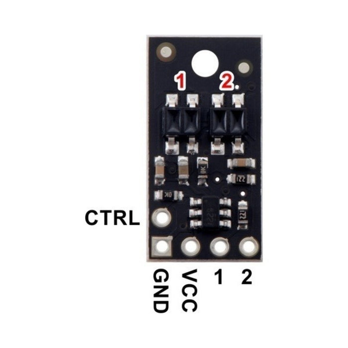 QTR-HD-02RC Reflectance Sensor Array: 2-Channel, 4mm Pitch, RC Output