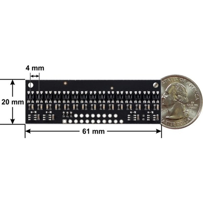 QTR-HD-15RC Reflectance Sensor Array: 15-Channel, 4mm Pitch, RC Output