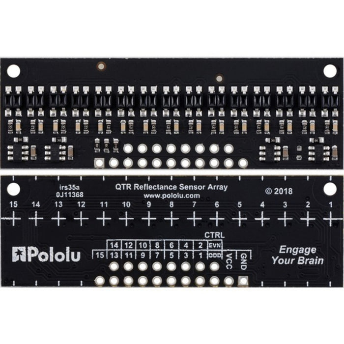 QTR-HD-15RC Reflectance Sensor Array: 15-Channel, 4mm Pitch, RC Output