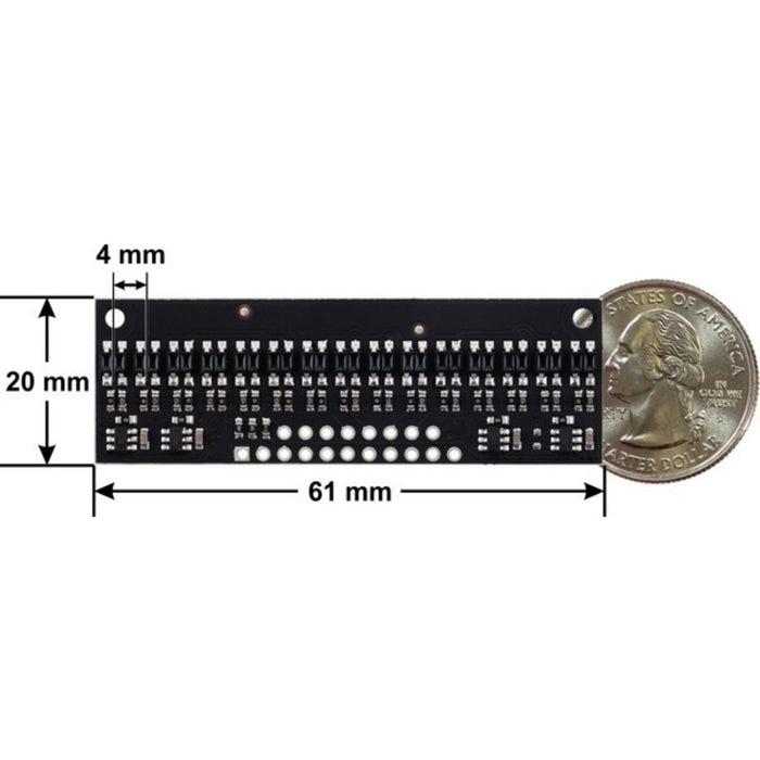 QTR-HD-15A Reflectance Sensor Array: 15-Channel, 4mm Pitch, Analog Output