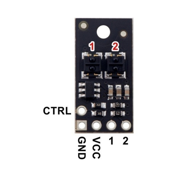 QTRX-HD-02RC Reflectance Sensor Array: 2-Channel, 4mm Pitch, RC Output, Low Current