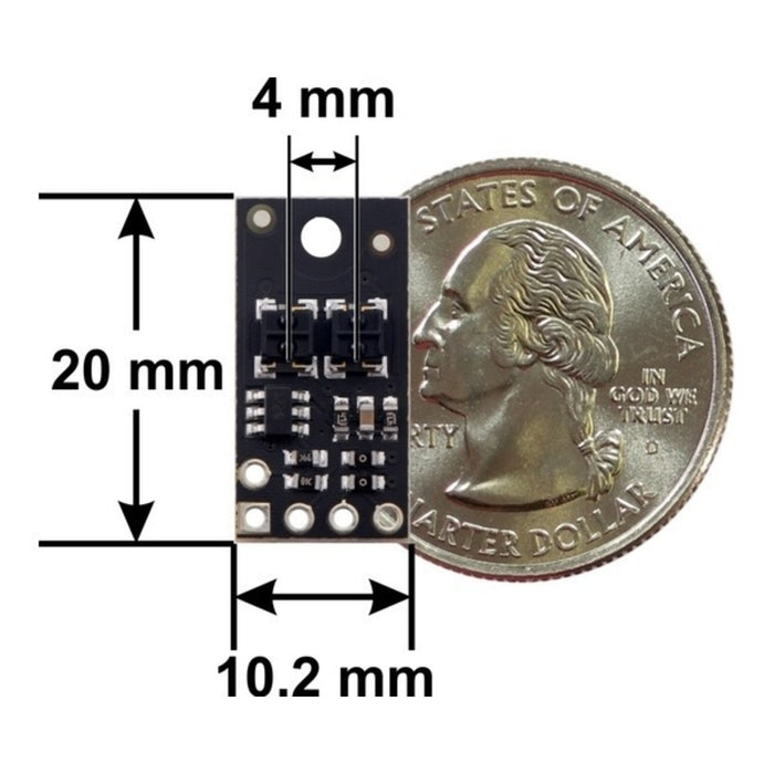 QTRX-HD-02A Reflectance Sensor Array: 2-Channel, 4mm Pitch, Analog Output, Low Current