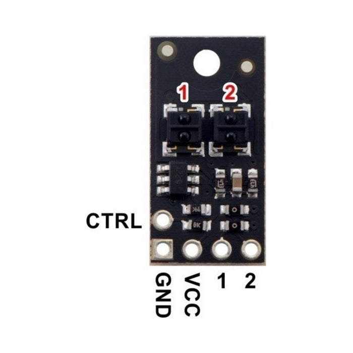 QTRX-HD-02A Reflectance Sensor Array: 2-Channel, 4mm Pitch, Analog Output, Low Current