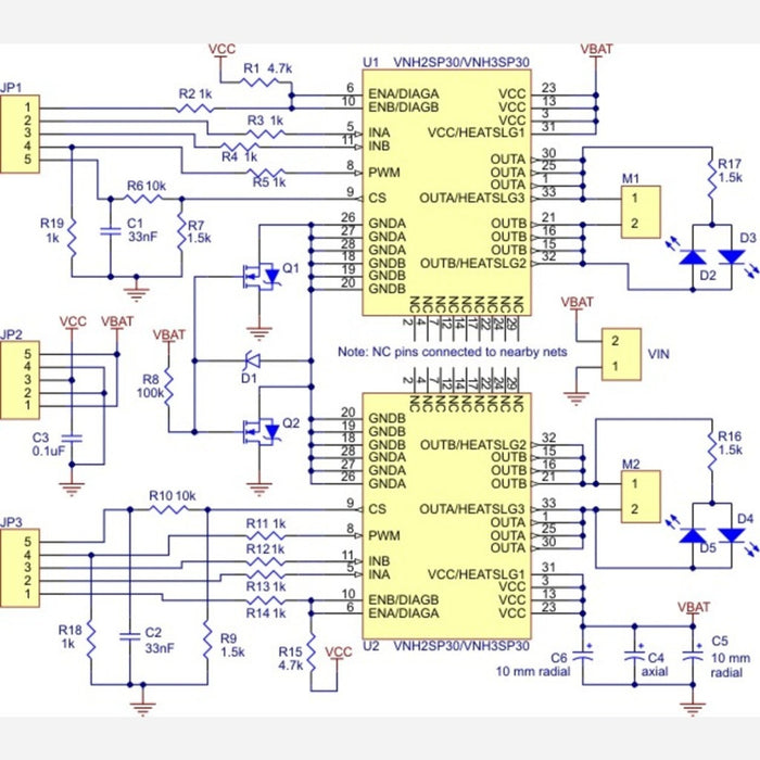 Dual VNH2SP30 Motor Driver Carrier MD03A