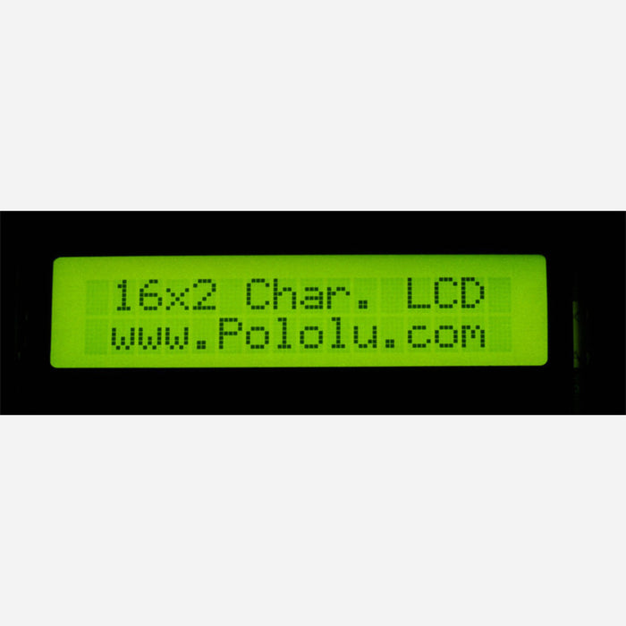 16x2 Character LCD with LED Backlight (Parallel Interface), Black on Green