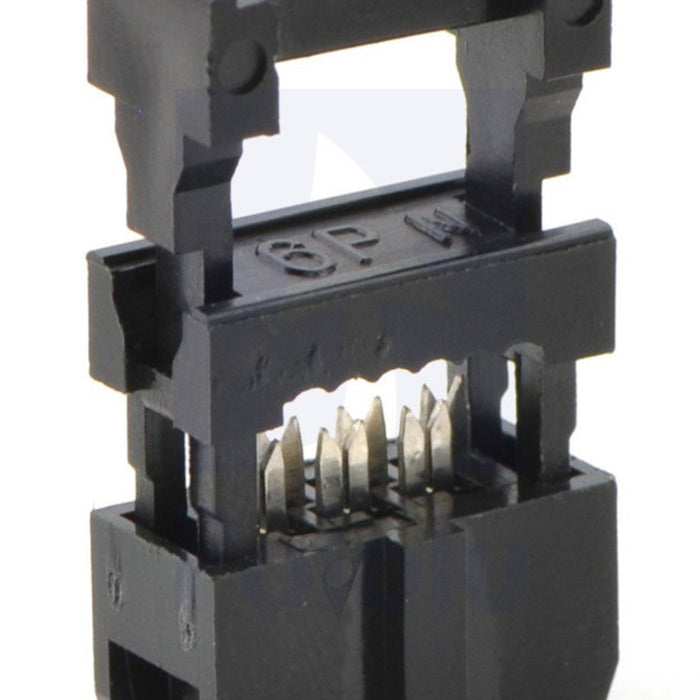 IDC socket: 2x3-Pin, 0.100" (2.54 mm) Female