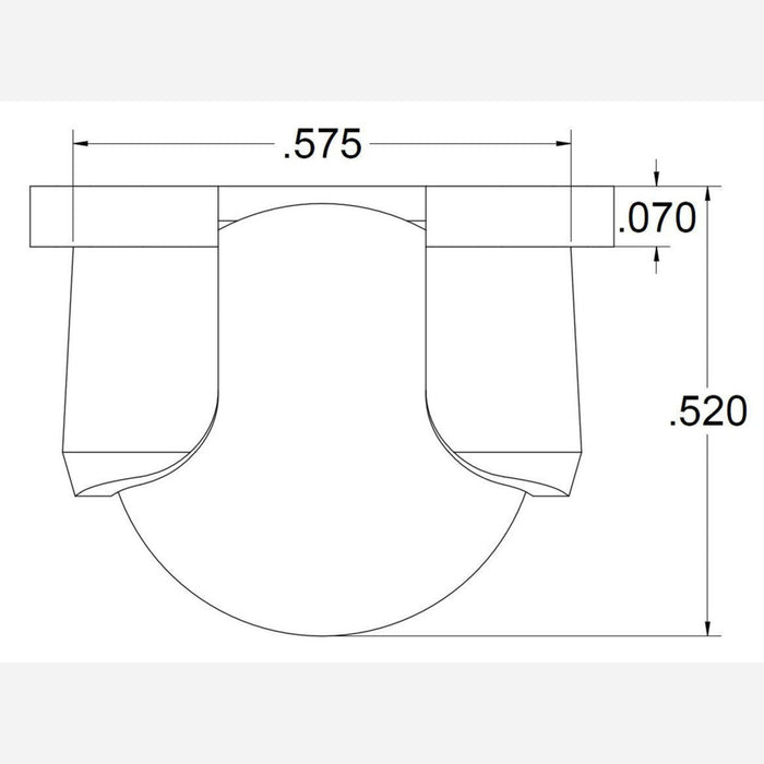 Replacement 3pi Ball Caster with 1/2" Plastic Ball