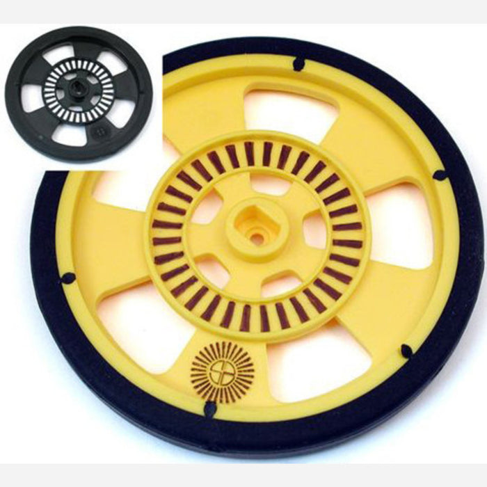 Solarbotics GMPW-Y YELLOW Wheel with Encoder Stripes, Silicone Tire