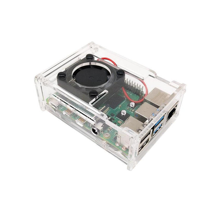 Raspberry Pi 4B acrylic case with cooling fan compatible with 3.5 inch screen and camera