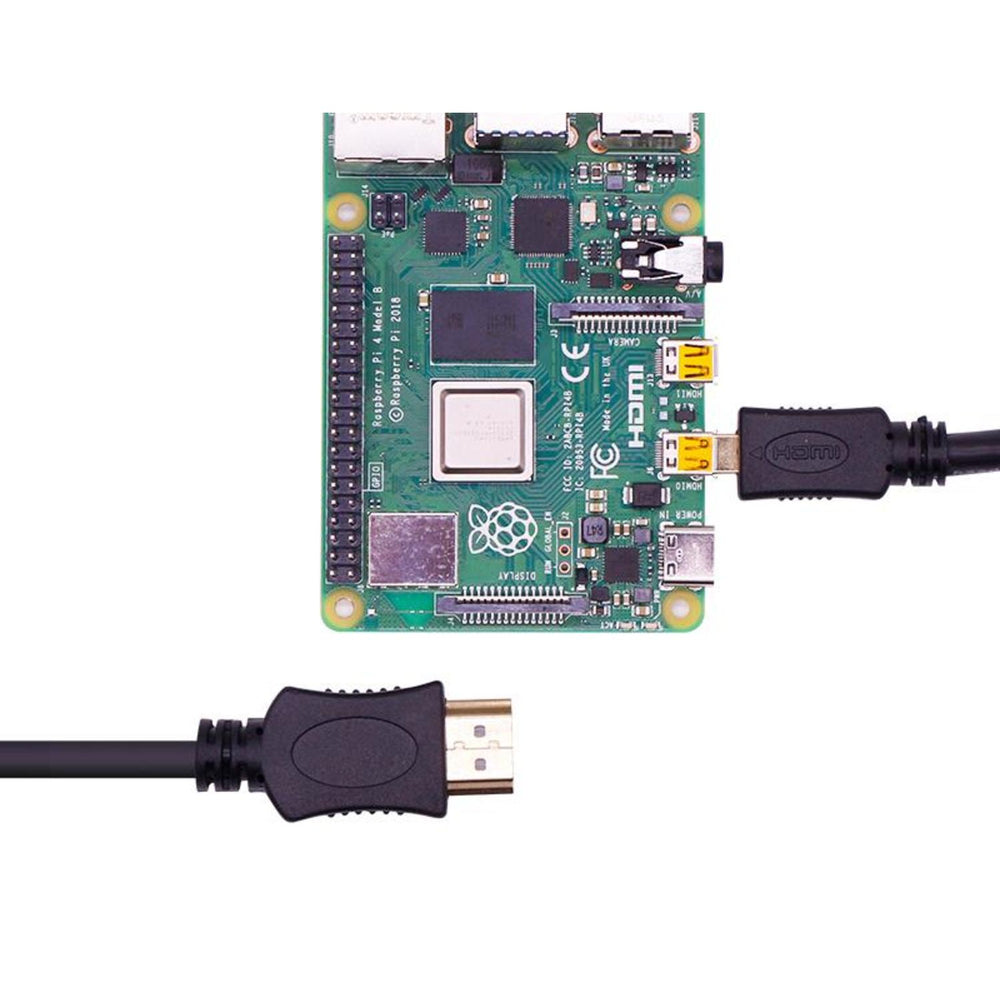Micro-HDMI to HDMI cable for Raspberry Pi 4B