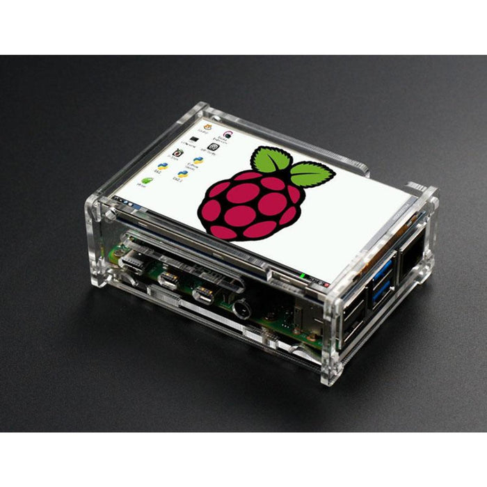 Raspberry Pi 4B acrylic case with cooling fan compatible with 3.5 inch screen and camera