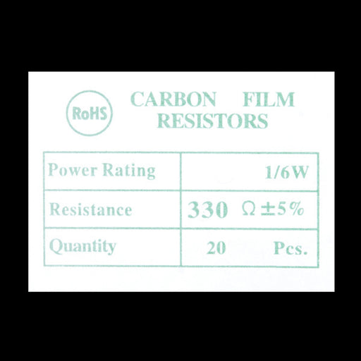 Resistor 330 Ohm 1/6 Watt PTH - 20 pack