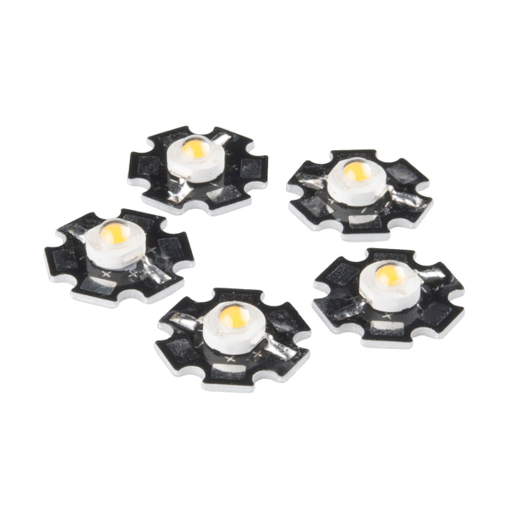 LED - 3W Aluminum PCB (5 Pack, Warm White)