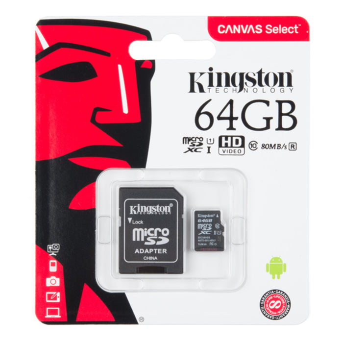 microSD Card with Adapter - 64GB (Class 10)