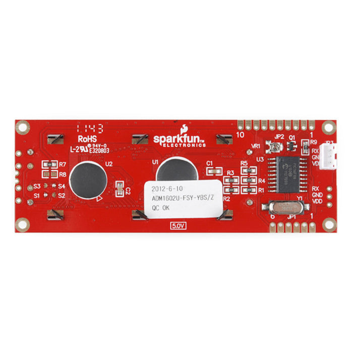 Serial Enabled 16x2 LCD - Black on Green 5V