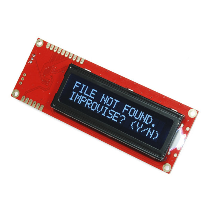 Serial Enabled 16x2 LCD - White on Black 5V