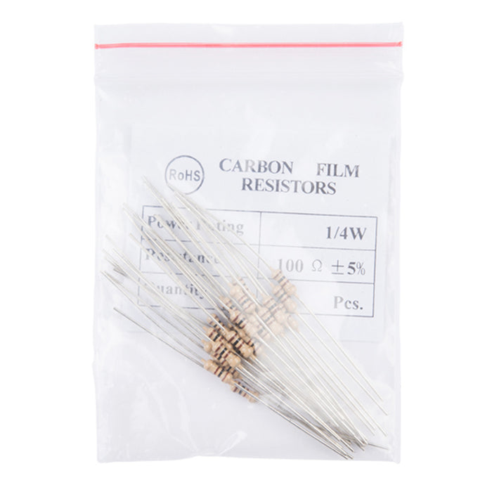 Resistor 100 Ohm 1/4 Watt PTH - 20 pack (Thick Leads)