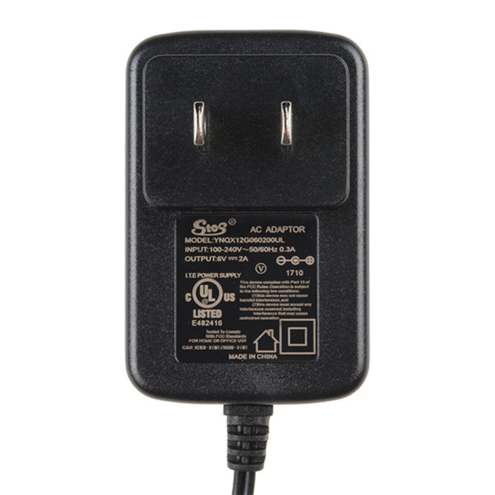 Wall Adapter Power Supply - 6V DC 2A (Barrel Jack)