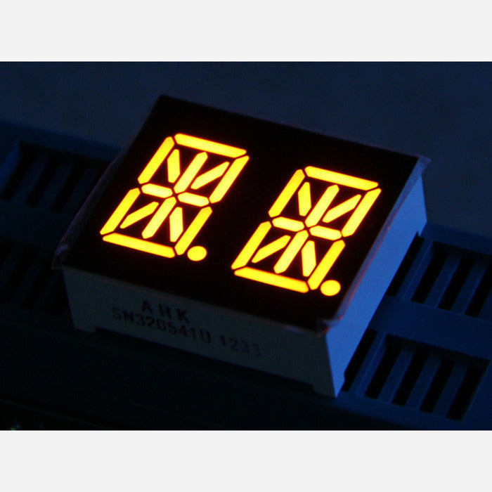 Dual Alphanumeric 14 Segment LED - Amber 0.54 inch Common Cathode