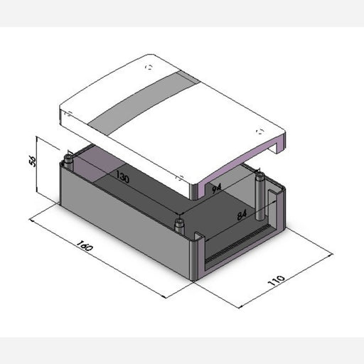 Practical Plastic Enclosure 56x110x160 mm