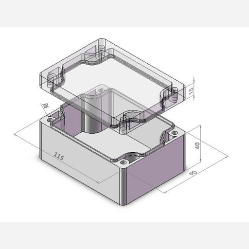 Clear Plastic Enclosure 55x90x115mm