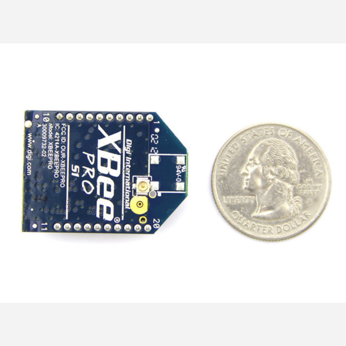 Xbee Pro IEEE 802.15.4 2.4Ghz 63mW 250Kbps RF Module w/ U.FL Antenna Connector - XBP24-AUI-001J