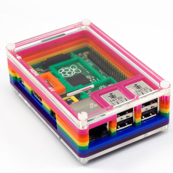 Pibow Rainbow Enclosure for Raspberry Pi Model B+