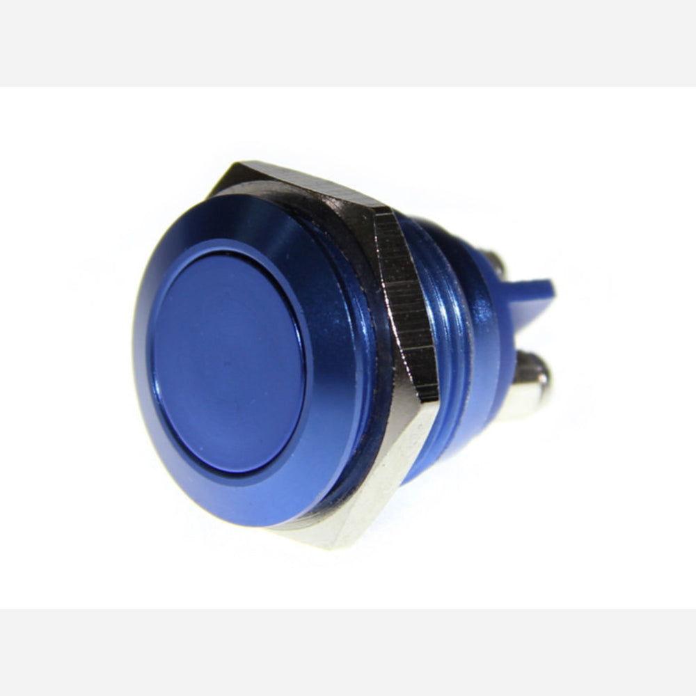 16mm Anti-vandal Metal Push Button - Royal Blue