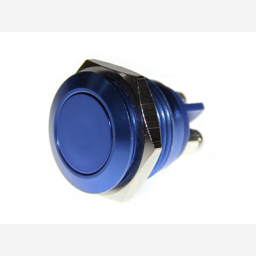 16mm Anti-vandal Metal Push Button - Royal Blue