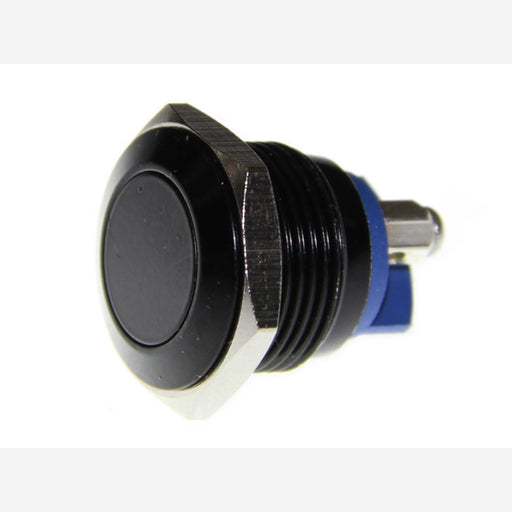 16mm Anti-vandal Metal Push Button - Carbon Black