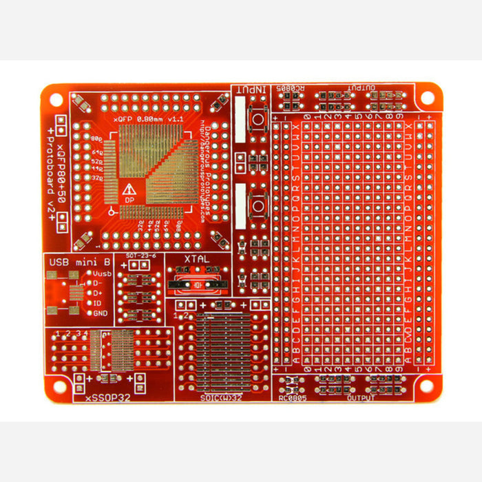 QFP surface mount protoboard - 0.80mm + 0.50mm