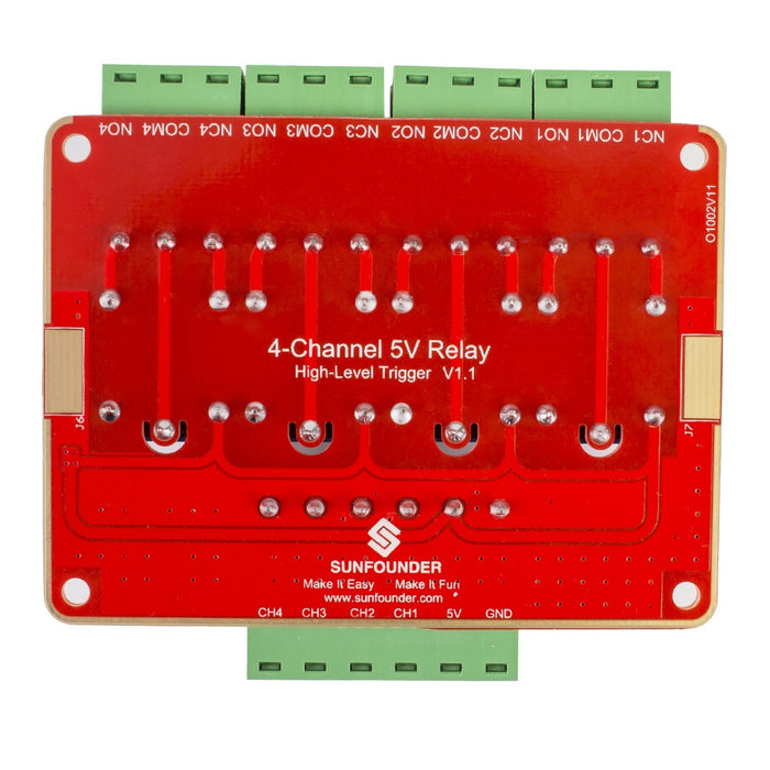 4-Channel DC5V Relay Module with High Level Trigger Expansion Board